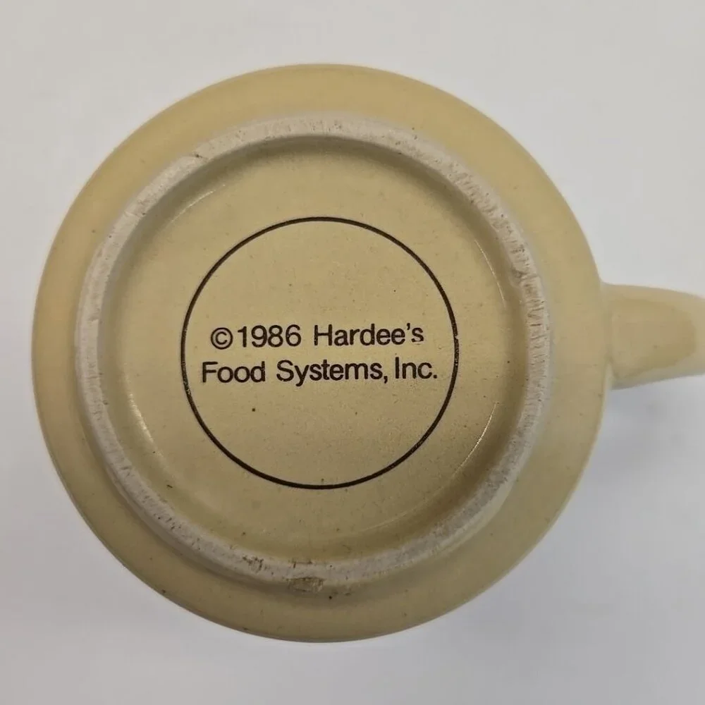 Vintage 1986 Hardees Rise And Shine Homemade Biscuits Coffee Cup Mug